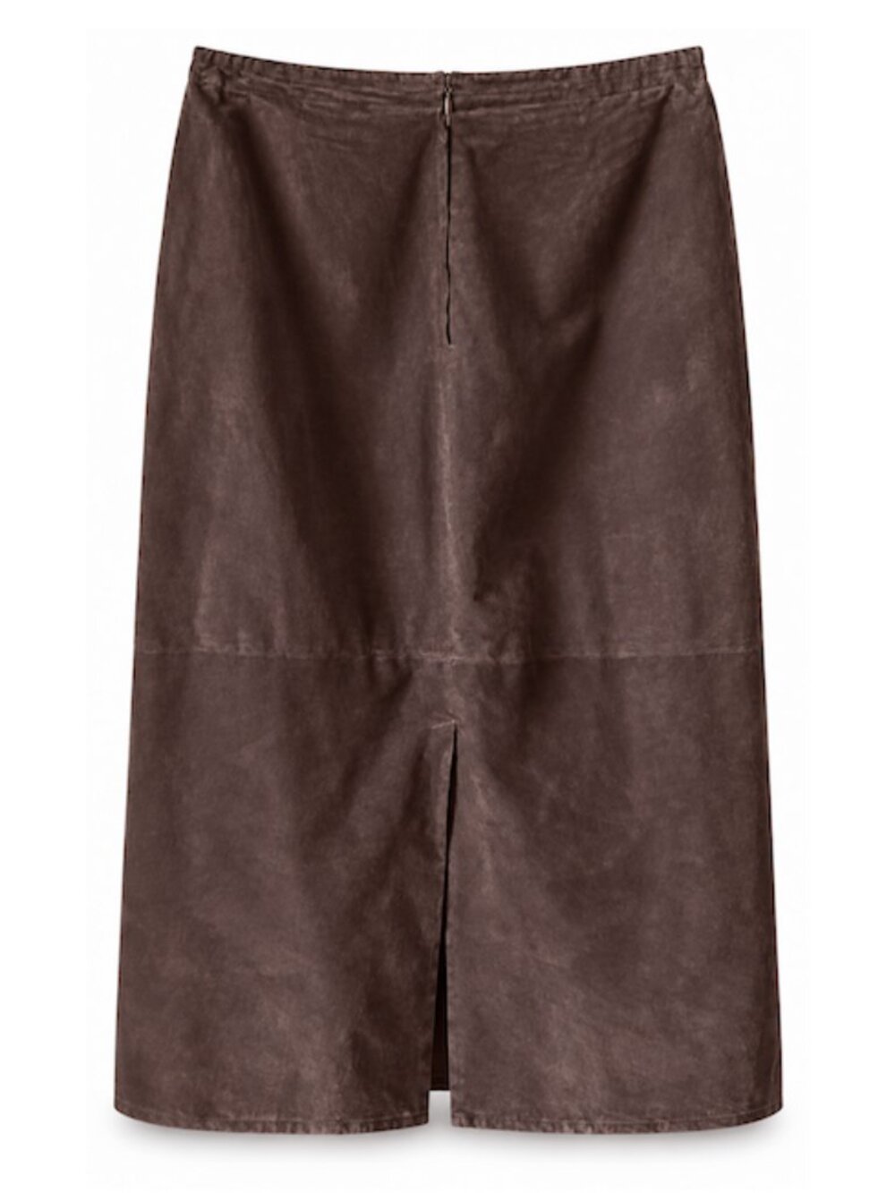 Vintage 90s Bagatelle Chocolate Brown Suede Maxi Skirt 22 Plus Size Straight EUC - Picture 2 of 8